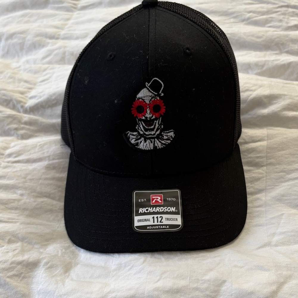 Richardson Black Trucker Hat with Skull Design. ART The CLOWN 🤡. TERRIFIER 3
